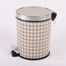 European Style Check Pattern Design Hand Touchless Waste Bin (A12-1901AM)